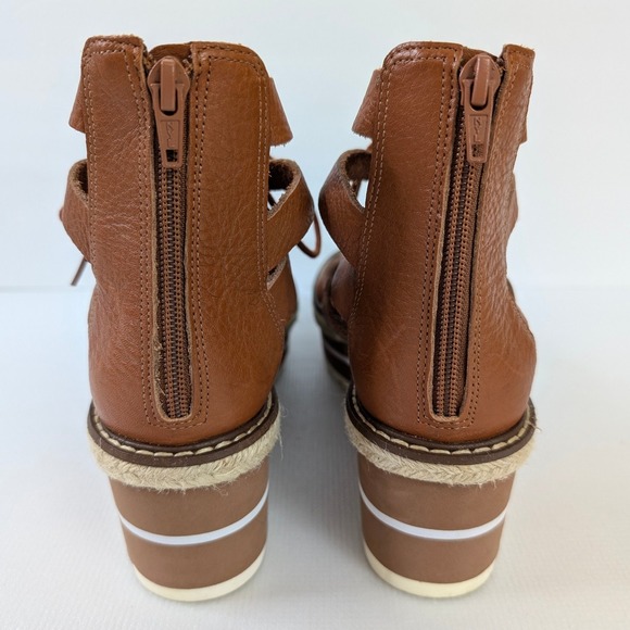 Gianni Bini Whirrl Windd Platform Wedge Sandal Women 8.5 Brown Leather Boho - Picture 4 of 10